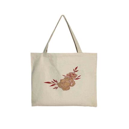 Exotic Rose Tote Bag Hand Painted Printed Cotton Canvas