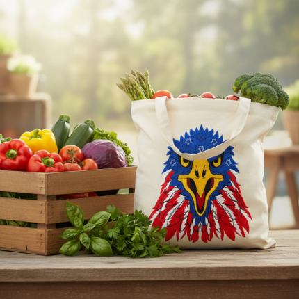 American Eagle | Tote Bag | Embroidered | Cotton Canvas