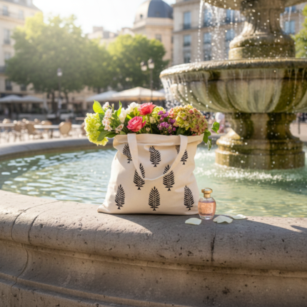 Blue Leaf | Tote Bag | Block Printed | Cotton Canvas